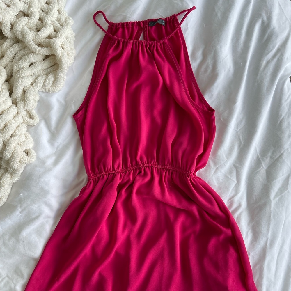 Pink Cinched Waist Dress